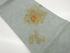 汕頭相良刺繍金彩色紙に花々模様名古屋帯